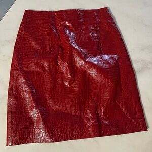 Anthropologie Porridge Women's Faux Croc Leather Skirt
